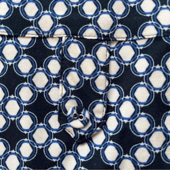 Next UK Printed Blouse Top Short Sleeve Shirt Polka Dot Geometric Pattern Sz 10 - Picture 12 of 14